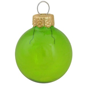 Northlight Petite Transparent Finish Glass Christmas Ball Ornaments - 1.25" (30mm) - Green - 40ct - 1 of 3