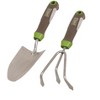 4-Piece Bundle Ergo Gel Grip Hand Trowel, Hand Cultivator, Hand Weeder, and 2 Prong Hoe Garden Tool Set - AMES - 2 of 4