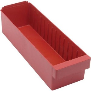 Quantum Storage Systems Super Tuff Euro Drawer, 17-3/4"L X 5-9/16"W X 4-5/8"H, High Impact Polysteryne, Red, Made In USA - 1 of 2