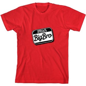 Big Bro Name Tag Boy's Crew Neck Short Sleeve Tee - 1 of 2