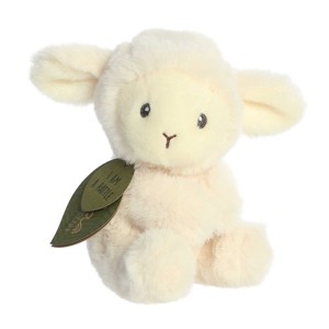 ebba Small Lamb Rattle Eco ebba Eco-Friendly Baby Stuffed Animal White 6" - 1 of 4