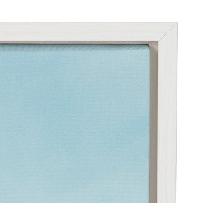Sylvie Coastal Coconut Palm Tree Beach Canvas Set in White Frame