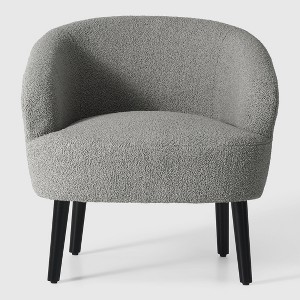 WestinTrends Alexandria 29" Wide Mid Century Modern Faux Shearling Barrel Accent Arm Chair - 1 of 4