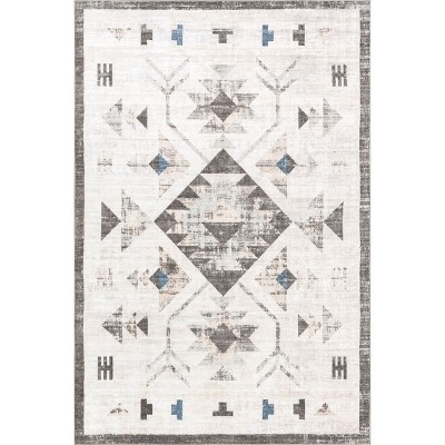 Nuloom Irini Faded Southwestern Machine Washable Indoor Area Rug Beige 3' 8" x 6'