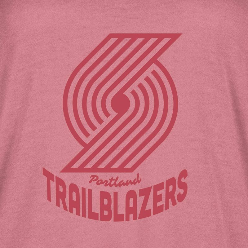 NBA Portland Trail Blazers Women&#39;s Short Sleeve Vintage Logo Tonal Crew T-Shirt, 4 of 5