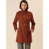 INSPIRE CHIC Women's Winter Stand Collar Double Breasted Outwear Coat - 3 of 4