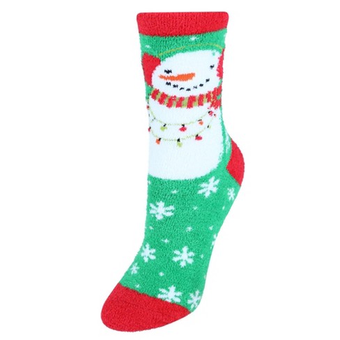 Ctm Women's Chamois Holiday Front Facing Character Gripper Socks, Green :  Target