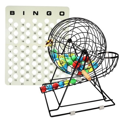 GSE Pro Jumbo Bingo Game Set with Jumbo Bingo Cage, 1.5" Ping Pong Size Bingo Balls, Plastic Bingo Master Board