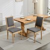 Okak French Country Dining Chairs Set of 2, Kitchen Side Chairs Exquisitely Carved Solid Wood Frame with Square Upholstered Back - 2 of 4