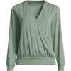 Lands' End Women's Long Sleeve Lightweight Jersey Surplice Blouse - 3 of 3