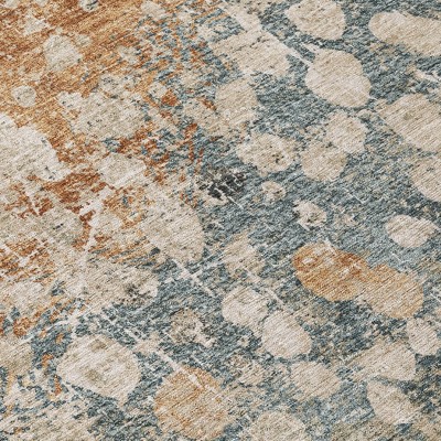 HomeRoots 3' X 5' Beige And Copper Abstract Washable Indoor Outdoor Area Rug