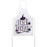 Trick or Treat Classic Halloween Icons White Fabric Apron
