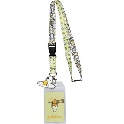 Space Cat Galaxy Breakaway Lanyard w/ Charm Clear ID Badge Holder Keychain - Blue