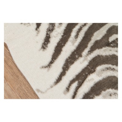 Gray and Taupe Faux Fur Rectangular Area Rug