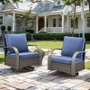 POCASSY Outdoor Swivel Glider Chairs, Patio Wicker Swivel Rocking Chairs with Powder-Coated Steel Armrest - 2 of 4