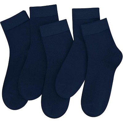 SERISIMPLE Women Thin Viscose Bamboo Socks Crew Lightweight Above Ankle Casual Dress Sock 5 Pairs