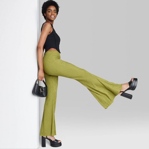 Women's High-rise Plisse Flare Pants - Wild Fable™ : Target