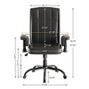 VECELO Ergonomic Leather Office Chair, Adjustable Swivel Desk Chair with Armrests & Lumbar Support, Black/Brown - 3 of 4