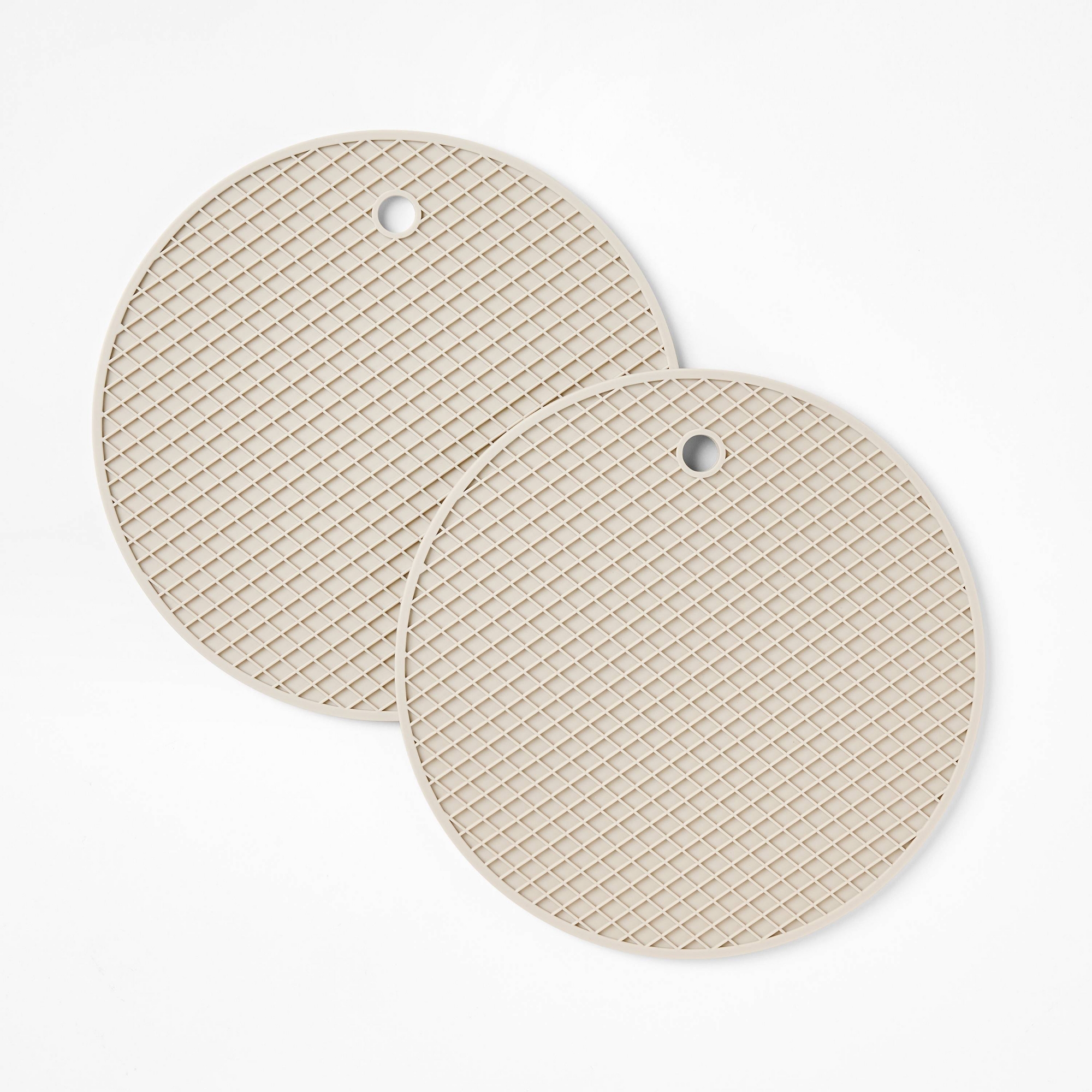 2pk Silicone Trivet Light Gray - Figmint™