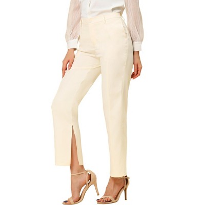 INSPIRE CHIC Women's High Waist Straight Leg Slit Hem Trousers