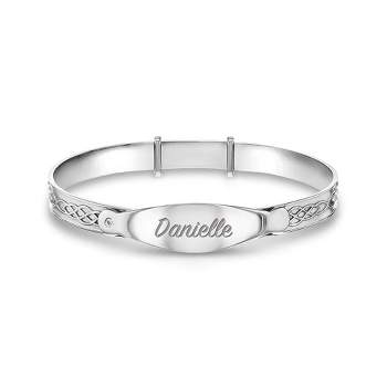 Baby Girls' Celtic ID Bangle Bracelet Sterling Silver - In Season Jewelry