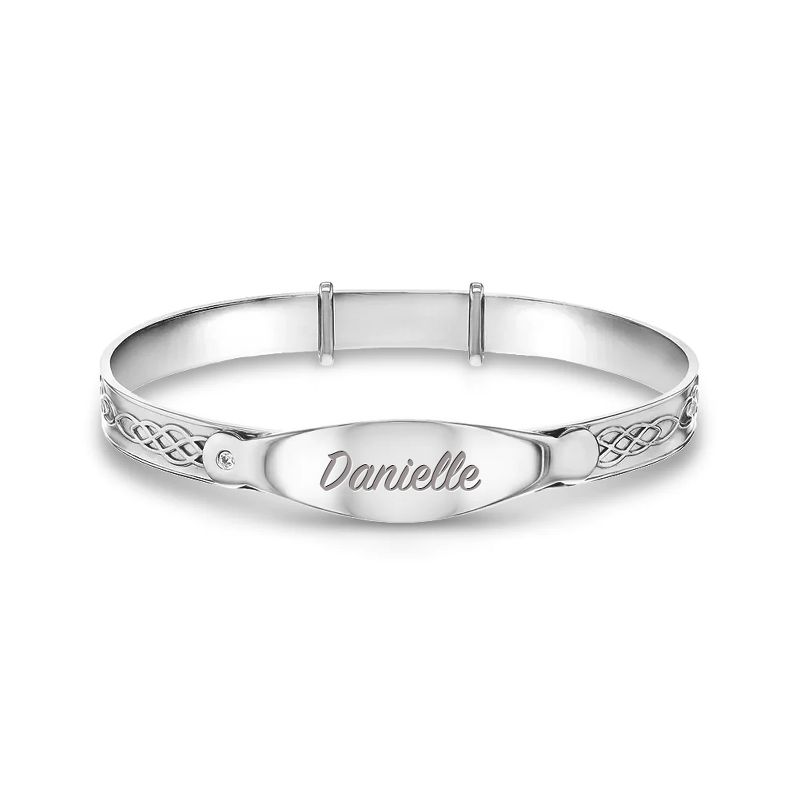 Baby Girls' Celtic ID Bangle Bracelet Sterling Silver - In Season Jewelry, 1 of 5