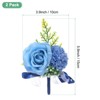 Unique Bargains Artificial Rose Flower Men Wedding Boutonnieres 2 Pcs - 3 of 4