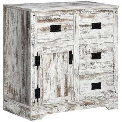 Industrial Sideboard Buffet Cabinet, Kitchen Cabinet with 4 Drawers, 1 Door, Adjustable Shelf Coffee Bar Cabinet