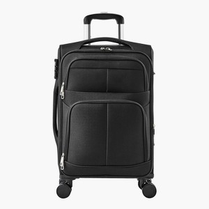 高城剛　BLACK POCKET with TRAVEL CAP 1.0 Softside Expandable Carry On Luggage 20 Inch with Spinner Wheels