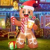 8ft Inflatables Christmas Yard Decorations, Cute Blow Up Gingerbread Man Xmas Inflatable with LED Lights for Outdoor Yard Garden Party Decor - 2 of 4