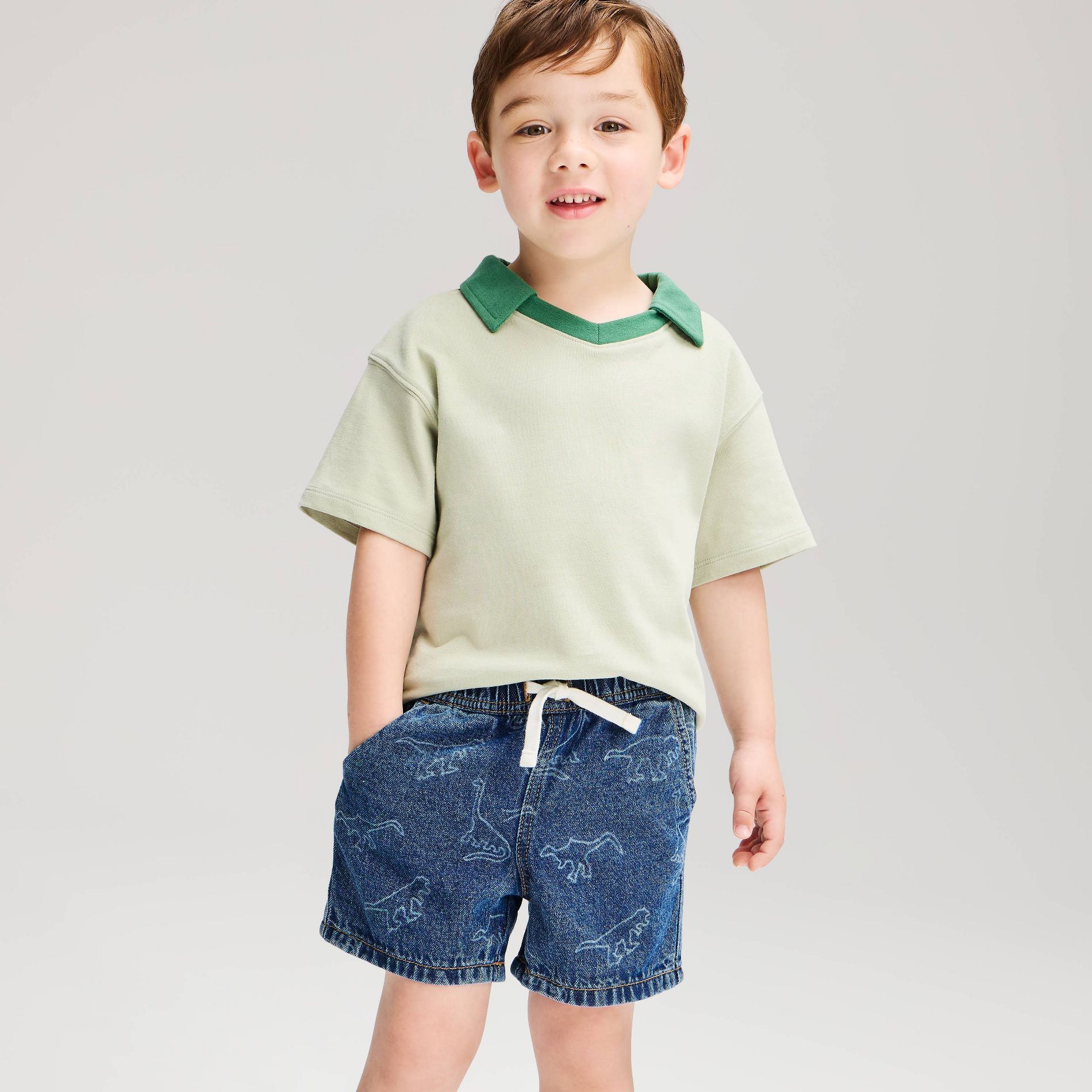Toddler Boys' Dino Denim Shorts - Cat & Jack™ Medium Wash