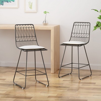 Coolbibila-Set Of 2 Barstool, Bar Chair High For Outdoor, Bar Chair Stool With Water-Resistant Cushions, Bar Chair With Back