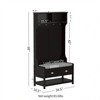 TIRAMISUBEST 3-in-1 Hallway Hall Tree with 2 Storage Drawer and 4 Coat Rack, Entryway Shoe Rack Bench with Seat Cushion, Bench with Top Storage Shelf - 4 of 4