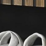 black cabinet + dark walnut grooves