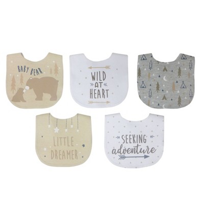 Neat Solutions Boy Aspirational Sayings Printed Water-Resistant Lined Infant Bib Set - 5pk