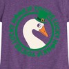Girls' - Instant Message - St. Patrick's Day Honk If Lucky Fitted Short Sleeve Graphic T-Shirt - 2 of 4