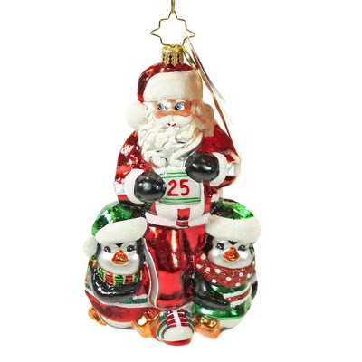 Christopher Radko 5.5" Santa In Sweats Ornament Dec 25 Christmas  -  Tree Ornaments