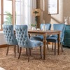 Okak Retro Dining Chairs Set of 2, Comfy Upholstered Wing-Back Chairs with Backstitching Nailhead Trim, Kitchen Chairs with Solid Wood Legs - 3 of 4
