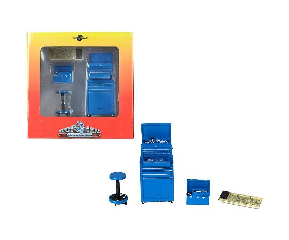 Tire Brigade 4 piece Tool Set Blue 1/18 by Motorhead Miniatures