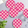 Anna-Kaci Checkered Car Cup Holder Coasters Anti-Slip Absorbent Mats Set of 2 - Rose Gold - 4 of 4