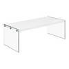 44" Laminate & Tempered Glass Rectangular Coffee Table with Sturdy Base and Contemporary Design for Living Room - 2 of 4