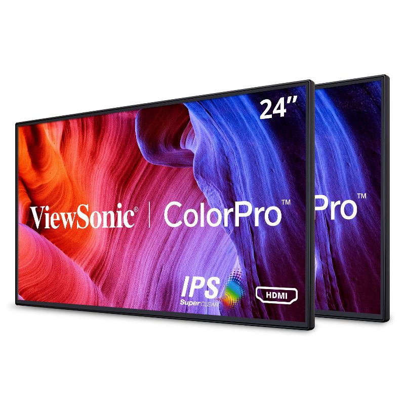 ViewSonic VP2468_H2 24-Inch Premium Dual Pack Head-Only IPS 1080p Monitors with ColorPro 100% sRGB Rec 709, 14-bit 3D LUT, Eye Care, HDMI, USB, DP, 1 of 10