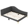Costway Twin/Full Size Upholstered Daybed Rivet-Tufted Platform Bed with Metal Legs Wood Slats - 2 of 4