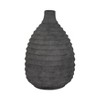 Decorative Contemporary Ceramic Vase - Matte Ribbed Texture Home Office Bedroom Living Room Decor - 15" Black - 4 of 4