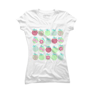 Junior's Design By Humans Apples pattern By luizavictorya T-Shirt - 1 of 3
