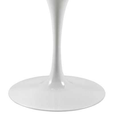 Elysian 40" White Round Marble and Wood Dining Table