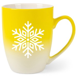 Elanze Designs N/A Two Toned Ombre Matte Yellow and White 12 ounce Ceramic Stoneware Coffee Cup Mug - 1 of 4