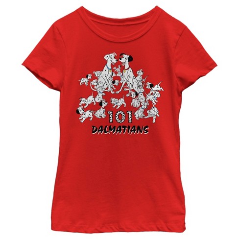 One Hundred and One Dalmatians Girl's Family T-Shirt Red