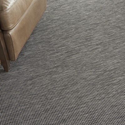 Charcoal Rectangular 7' x 10' Easy-Care Synthetic Area Rug