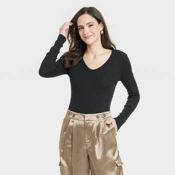 Women's Long Sleeve Slim Fit Reversible Seamless T-shirt - A New